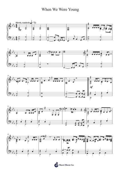 When We Were Young Notas de música por Adele-Arr.Wildeh Francesgrace