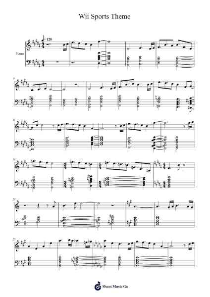 Wii Sports Theme Sheet Music by Kazumi Totaka-Arr.Lynchric