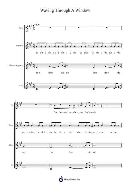 Waving Through A Window Sheet Music by Sara Killoran-Arr.Genewat Duttret