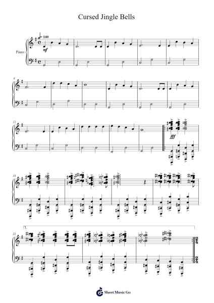 Cursed Jingle Bells Sheet Music by James Pierpont-Arr.Hubpir