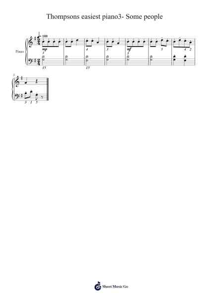 Thompsons easiest piano3- Some people Sheet Music by John Thompson-Arr.Relip