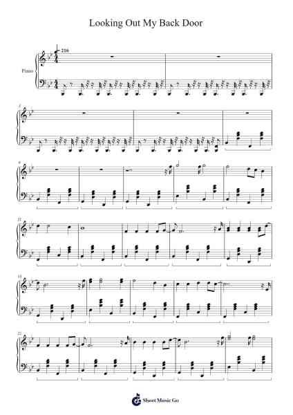 Looking Out My Back Door Sheet Music by John Fogerty-Arr.Temvogt Roblome
