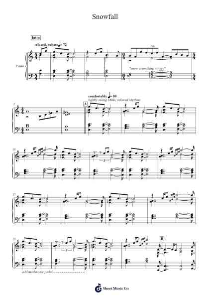 Snowfall Sheet Music by Idealism-Arr.Sherkes Dofrank