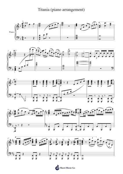 Titania (piano arrangement) Sheet Music by Xi-Arr.Perrusk