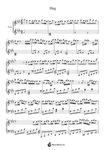 Hug Sheet Music by Woozi/Park Gi Tae-Arr.Jillcooke Murday