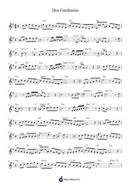 Dos Gardenias Sheet Music by Ibrahim Ferrer-Arr.Diaphil