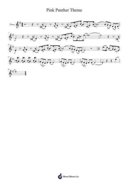 Pink Panther Theme Sheet Music by undefined-Arr.Abters Bloomsteele