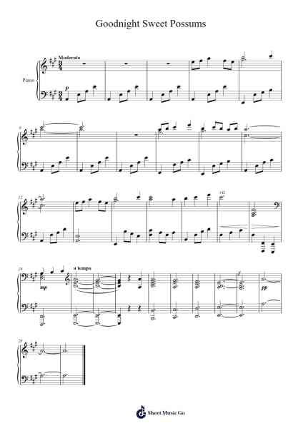 Goodnight Sweet Possums Sheet Music by John Powell-Arr.Priney Grelen