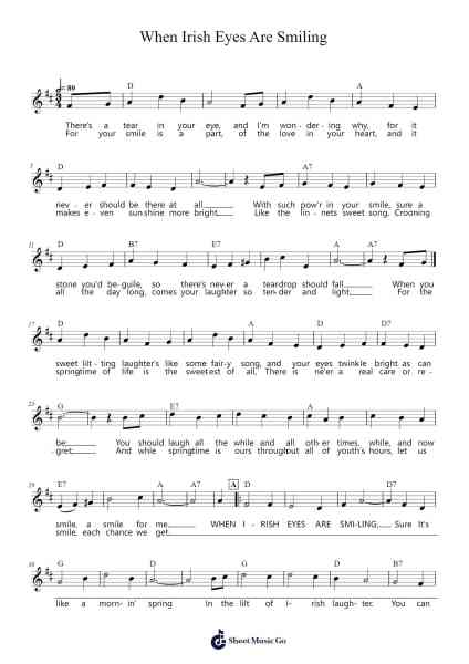 When Irish Eyes Are Smiling Sheet Music by Ernest R Ball-Arr.Payyule