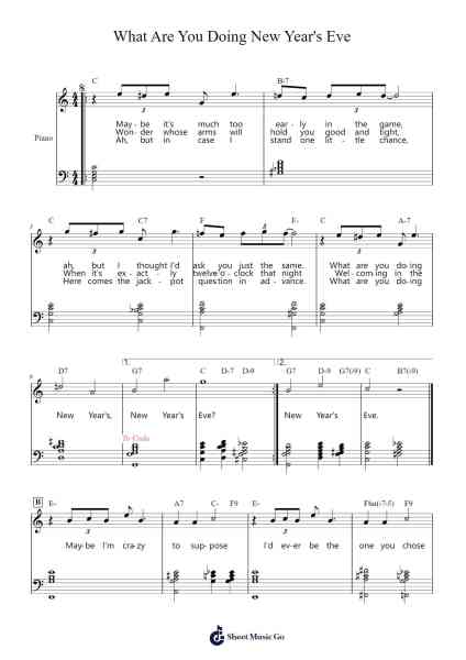 What Are You Doing New Year's Eve Sheet Music by Frank Loesser-Arr.Keatsrid Burnsgo