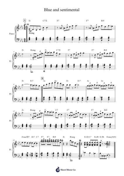 Blue and Sentimental Sheet Music by G.Guerretti-Arr.Louiste