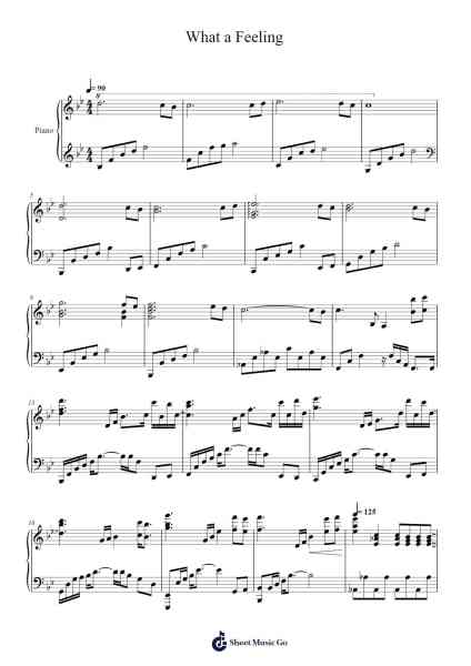 What a Feeling Sheet Music by Irene Cara-Arr.Huxdia
