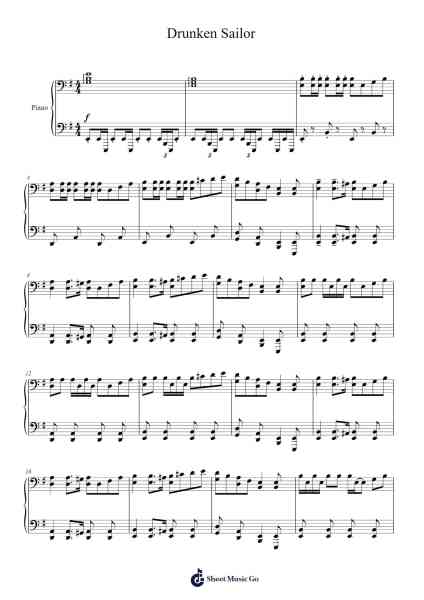 Drunken Sailor Sheet Music by Irish Rovers-Arr.Raelo