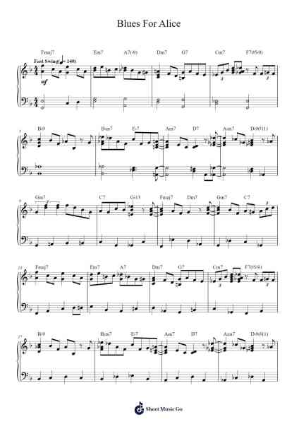Blues For Alice Sheet Music by Charlie Parker-Arr.Otnold