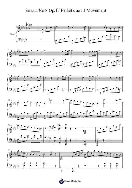 Sonata No. 8 in C Minor, Op. 13 "Pathétique": III. Rondo: Allegro Sheet Music by Ludwig van Beethoven-Arr.Osrias Drewnia