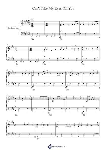 Can't Take My Eyes Off You Sheet Music by Verpham Gecott-Arr.Mikejay Croftges