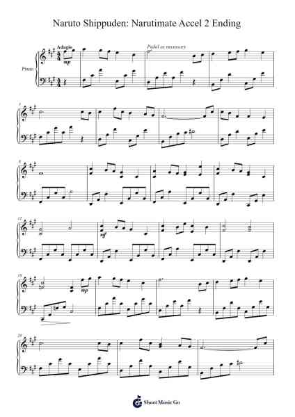 Naruto Shippuden: Narutimate Accel 2 Ending Sheet Music by undefined-Arr.Wilbeth