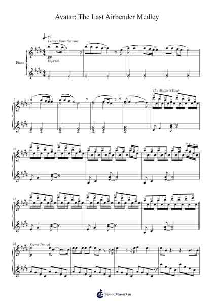 Avatar: The Last Airbender Medley Sheet Music by Jeremy Zuckerman-Arr.Lambken Bespag