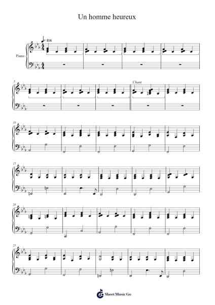 Un homme heureux Sheet Music by William Sheller-Arr.Chandys Jehan