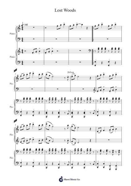 The Legend of Zelda: Ocarina of Time - Lost Woods Sheet Music by Misc Computer Games-Arr.Crailynn Rodlan