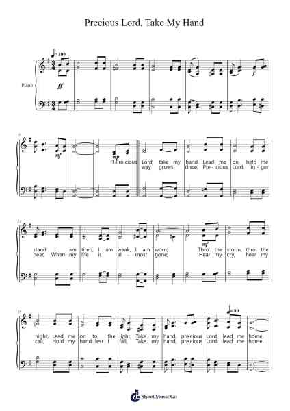Precious Lord, Take My Hand Sheet Music by George N. Allen-Arr.Hoodlyle Joyyoung