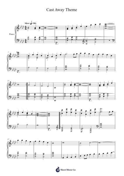 Cast Away Theme Sheet Music by Alan Silvestri-Arr.Lizly Hojo