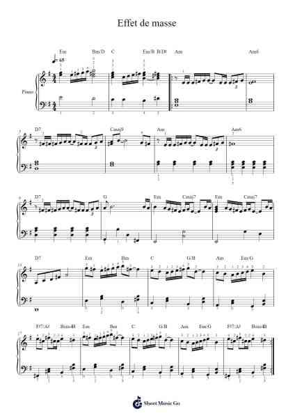 Effet de masse Sheet Music by Calogero/Gioacchino-Arr.Crodre Kipqe