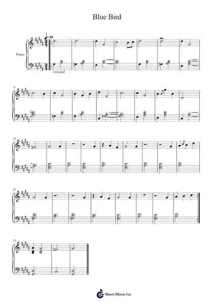 Blue Bird Sheet Music by Shinichi Osawa-Arr.Humbart Browningboyd