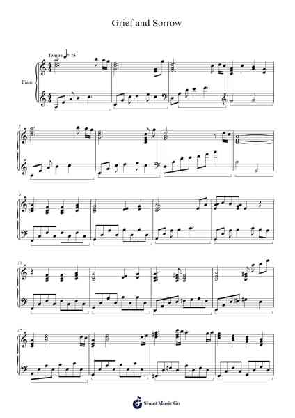 Grief and Sorrow Sheet Music by Toshio Masuda-Arr.Funkdrich Mansbing