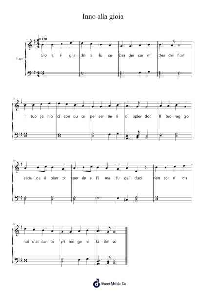 Inno alla gioia Sheet Music by Ludwig van Beethoven-Arr.Evertrine Curcent