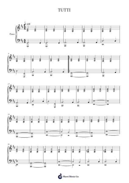 TUTTI Sheet Music by Calcutta-Arr.Boycegold