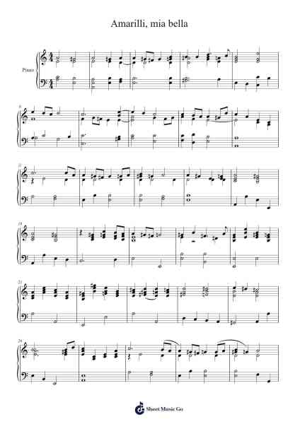 Amarilli, mia bella Sheet Music by Giulio Caccini-Arr.Horncie Shapole