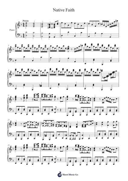 Native Faith Sheet Music by Touhou-Arr.Turcent Hoodcook