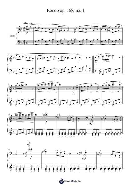 Rondo Op. 168, No. 1 Sheet Music by Anton Diabelli-Arr.Charfra Tesscer