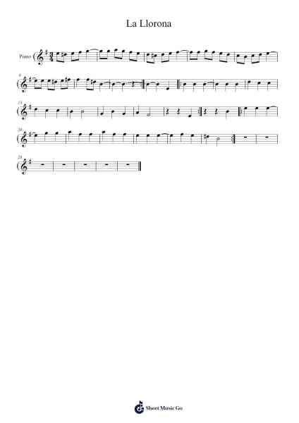 La Llorona Sheet Music by -Arr.Janron