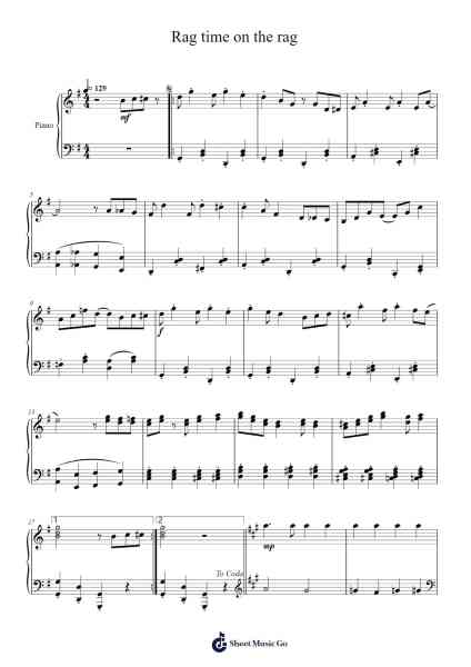 Rag time on the rag Sheet Music by 崎谷健次郎-Arr.Carjudd Woolfdon