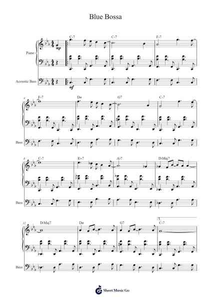 Blue Bossa Sheet Music by Kenny Dorham-Arr.Yvonmand