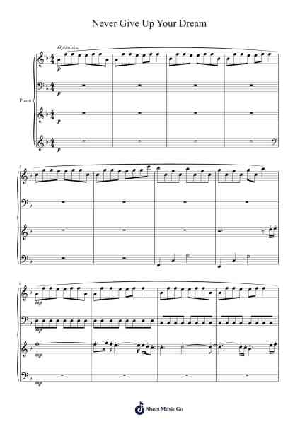 Never Give Up Your Dream Sheet Music by Two Steps From Hell-Arr.Eume Noquinn