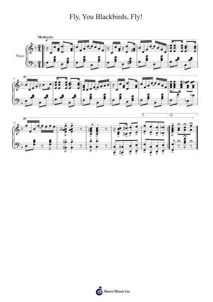 Fly, You Blackbirds, Fly! Sheet Music by George Maywood-Arr.Sadave