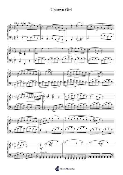 Uptown Girl Sheet Music by Billy Joel-Arr.Jillcooke Murday