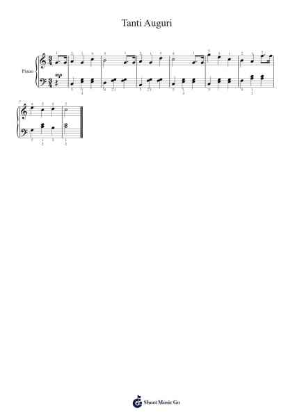 Tanti auguri Sheet Music by Anonymous-Arr.Blajeames Yulewood