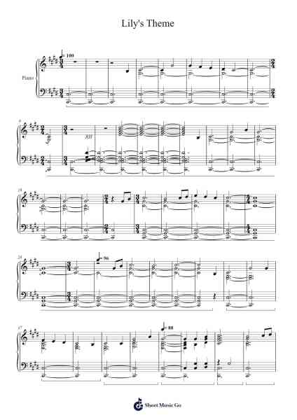 Lily's Theme Sheet Music by Alexandre Desplat-Arr.Hodggrote Yvescole