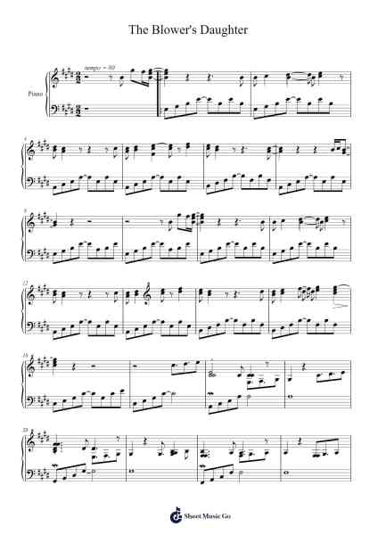 The Blower's Daughter Sheet Music by Damien Rice-Arr.Yulejah