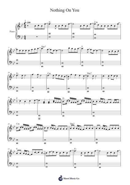 Nothing On You Sheet Music by B.o.B-Arr.Borgriel