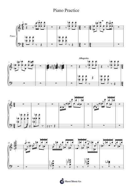 Piano Practice Sheet Music by N@ mu$1c nO L1F3-Arr.Vogtyves