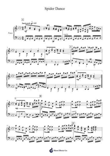 Spider Dance Sheet Music by Toby Fox-Arr.Steeleton