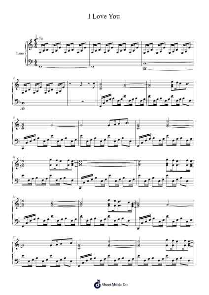 I Love You Sheet Music by Billie Eilish-Arr.Gunnd