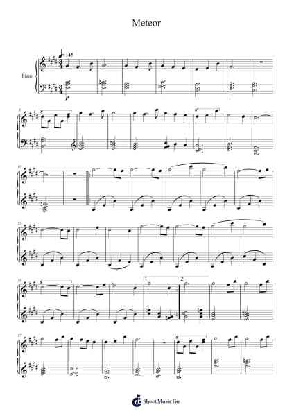 Meteor Sheet Music by undefined-Arr.Ocsy