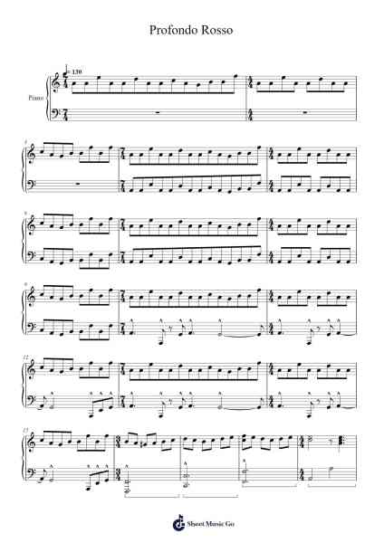 Profondo Rosso Sheet Music by Goblin-Arr.Bencamp Jache