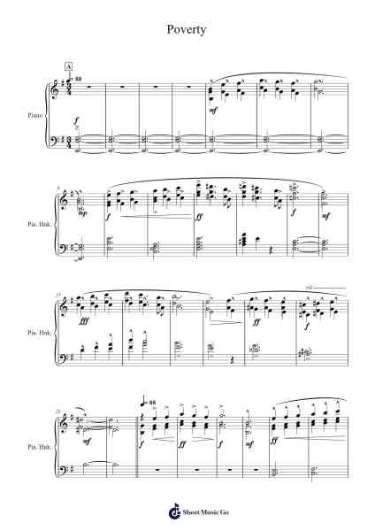 Poverty Sheet Music by Ennio Morricone-Arr.Croftlitt